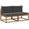 Lauko Vidurinis Sofa su pagalve 2 Vienetas Natūrali