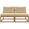Lauko Vidurinis Sofa su pagalve 2 Vienetas Natūrali