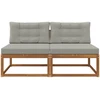 Lauko Vidurinis Sofa su pagalve 2 Vienetas Natūrali