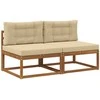 Lauko Vidurinis Sofa su pagalve 2 Vienetas Natūrali