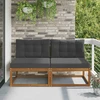 Lauko Vidurinis Sofa su pagalve 2 Vienetas Natūrali