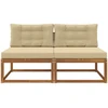 Lauko Vidurinis Sofa su pagalve 2 Vienetas Natūrali