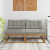 Lauko Vidurinis Sofa su pagalve 2 Vienetas Natūrali