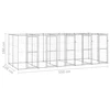 Lauko voljeras šunims, galvanizuotas plienas, 12,1m²