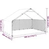 Lauko šunų voljeras su stogeliu, 3x2x1,9 m, cinkuotas plienas