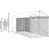 Lauko voljeras šunims su stogu, sidabrinis, 2x6x2,5m, plienas