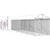 Lauko voljeras šunims su stogu, sidabrinis, 2x10x2,5m, plienas