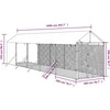 Lauko voljeras šunims su stogu, sidabrinis, 2x10x2,5m, plienas