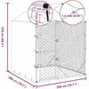 Lauko voljeras šunims su stogu, sidabrinis, 2x2x2,5m, plienas