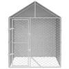 Lauko voljeras šunims su stogu, sidabrinis, 2x2x2,5m, plienas