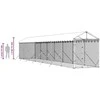 Lauko voljeras šunims su stogu, sidabrinis, 2x14x2,5m, plienas