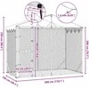 Lauko voljeras šunims su stogu, sidabrinis, 3x1,5x2,5m, plienas