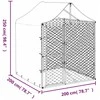 Lauko voljeras šunims su stogu, sidabrinis, 2x2x2,5m, plienas