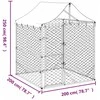 Lauko voljeras šunims su stogu, sidabrinis, 2x2x2,5m, plienas