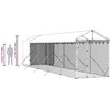 Lauko voljeras šunims su stogu, sidabrinis, 2x10x2,5m, plienas