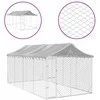 Lauko voljeras šunims su stogu, sidabrinis, 3x6x2,5m, plienas