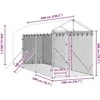 Lauko voljeras šunims su stogu, sidabrinis, 2x6x2,5m, plienas