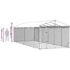 Lauko voljeras šunims su stogu, sidabrinis, 3x9x2,5m, plienas