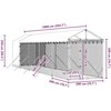 Lauko voljeras šunims su stogu, sidabrinis, 2x10x2,5m, plienas