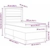 LED Čiužinio Lova su čiužiniu Juoda 90 x 200 cm audinys