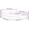LED Čiužinio Lova su pagalve Kreminė 200 x 200 cm audinys