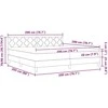 LED Čiužinio Lova su galvūgalio Kreminė 200 x 200 cm audinys