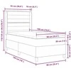 LED Čiužinio Lova su čiužiniu Tamsiai pilka 90 x 190 cm audinys