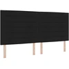 LED Čiužinio Lova su galvūgalio Juoda 200 x 200 cm audinys