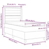 LED Čiužinio Lova su galvūgalio Juoda 80 x 200 cm audinys