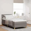 LED Čiužinio Lova su galvūgalio Taupe 100 x 200 cm audinys