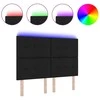 LED galvūgalis su LED juostelėmis Juodas 160 cm audinys