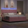 Kiemas lova su LED juostelėmis Rožinė 200 x 200 cm Aksomas