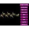 LED elniai su 40 LED 7 pcs Auksinė PET