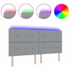 LED galvūgalis su LED juostelėmis Šviesiai pilka 200 cm audinys