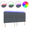 LED galvūgalis Tamsiai pilka 200 cm Aksomas