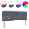 LED galvūgalis su LED juostelėmis Tamsiai pilka 144 cm Aksomas