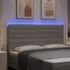 LED galvūgalis su LED juostelėmis Taupe 180 cm audinys