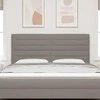 LED galvūgalis su LED juostelėmis Taupe 180 cm audinys