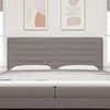 LED galvūgalis su LED juostelėmis Taupe 200 cm audinys