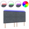 LED galvūgalis su LED juostelėmis Tamsiai pilka 180 cm Aksomas