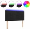 LED galvūgalis su LED juostelėmis Juodas 90 cm Aksomas