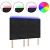 LED galvūgalis su LED juostelėmis Juodas 160 cm Aksomas