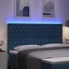 LED galvūgalis su LED juostelėmis Tamsiai mėlyna 180 cm Aksomas