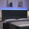 LED galvūgalis su LED juostelėmis Tamsiai pilka 200 cm Aksomas