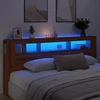 LED galvūgalis, ąžuolo spalvos, 220x18,5x103,5 cm, inžinerinė mediena