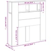 LED galvūgalis, betono, 100x18,5x103,5cm, apdirbta mediena