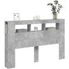 LED galvūgalis, betono, 160x18,5x103,5cm, apdirbta mediena