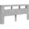 LED galvūgalis, betono, 200x18,5x103,5cm, apdirbta mediena