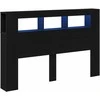 LED galvūgalis su lentyna Juodas ąžuolas 160 x 18,5 x 103,5 cm