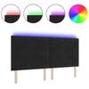 LED galvūgalis su LED juostelėmis Juodas 200 cm Aksomas